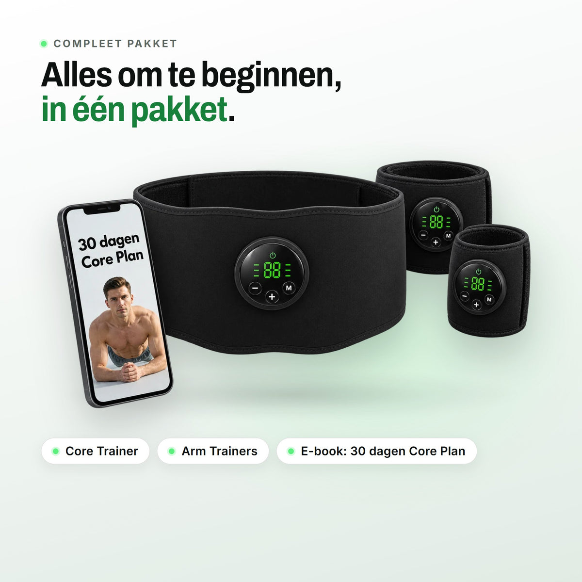 Het complete pakket: Core Trainer, Arm Trainers en e-book