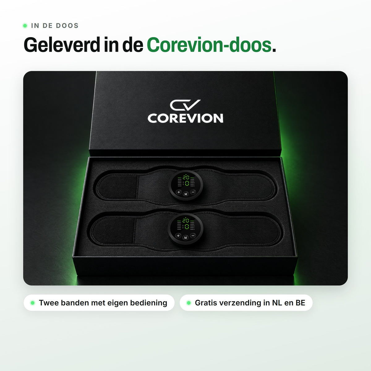 Geleverd in de Corevion-doos