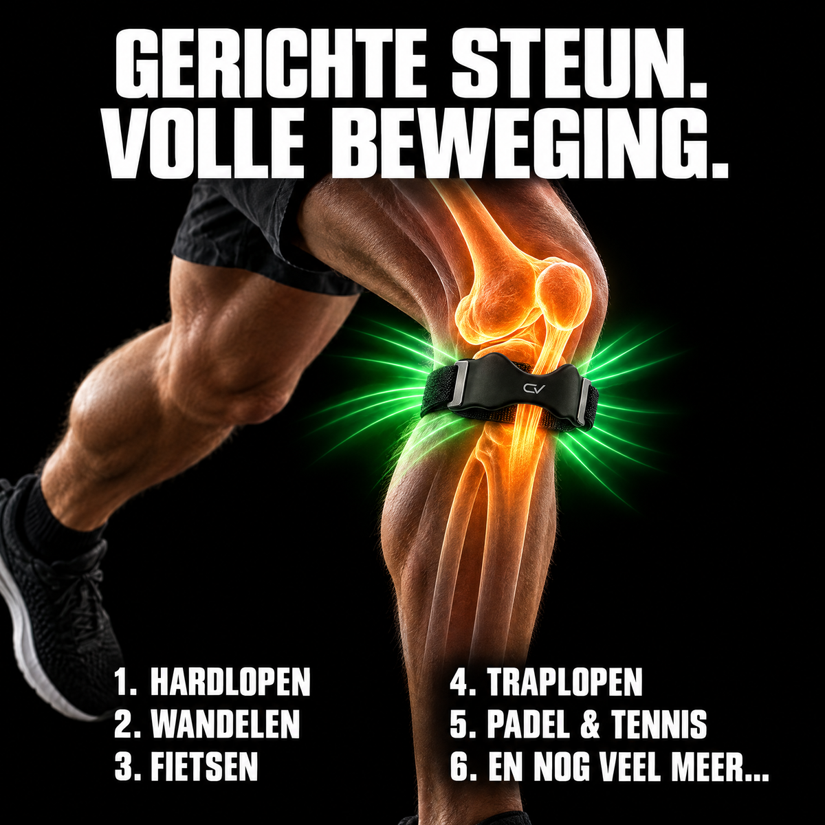 Gerichte steun, volle beweging: de Corevion Move bij hardlopen, wandelen, fietsen, traplopen, padel en tennis